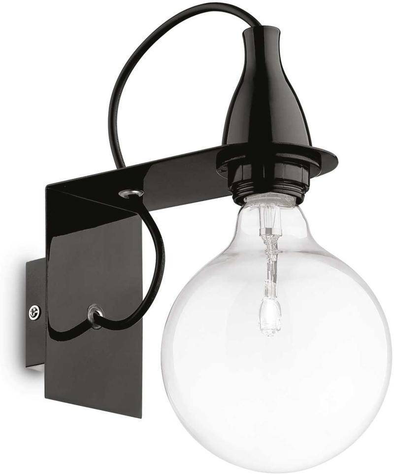Minimal Væglampe E27 Max 60w E27 Sort Metal Stof Glas L120xh230xb210mm