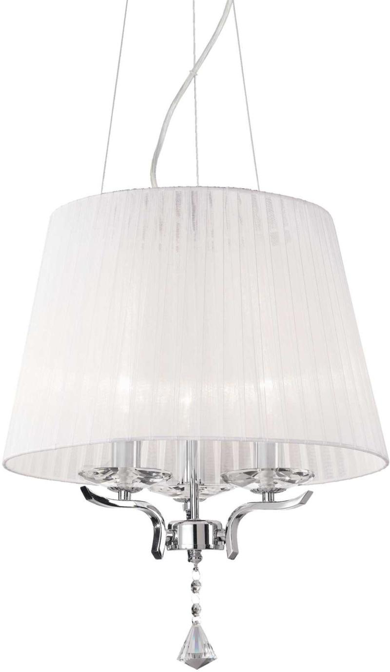 Pegaso  Pendel Lampe  E14 Max     40w  E14  Hvid Krom  Metal  Glas  Stof  ø400xhmin510 Max2600mm