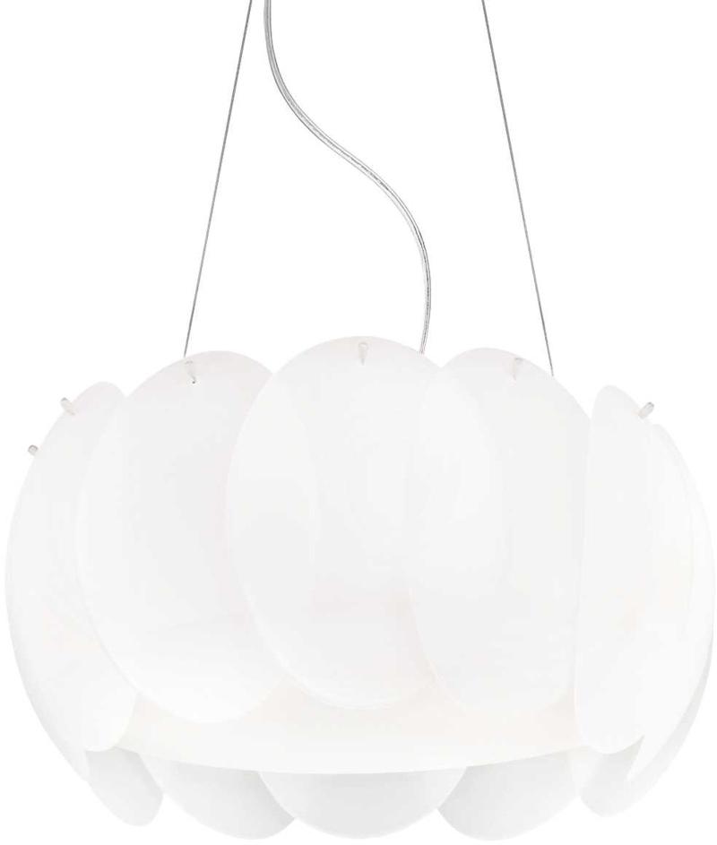 Elegant Ovalino Pendel Lampe i Hvidt Glas - Max 60W