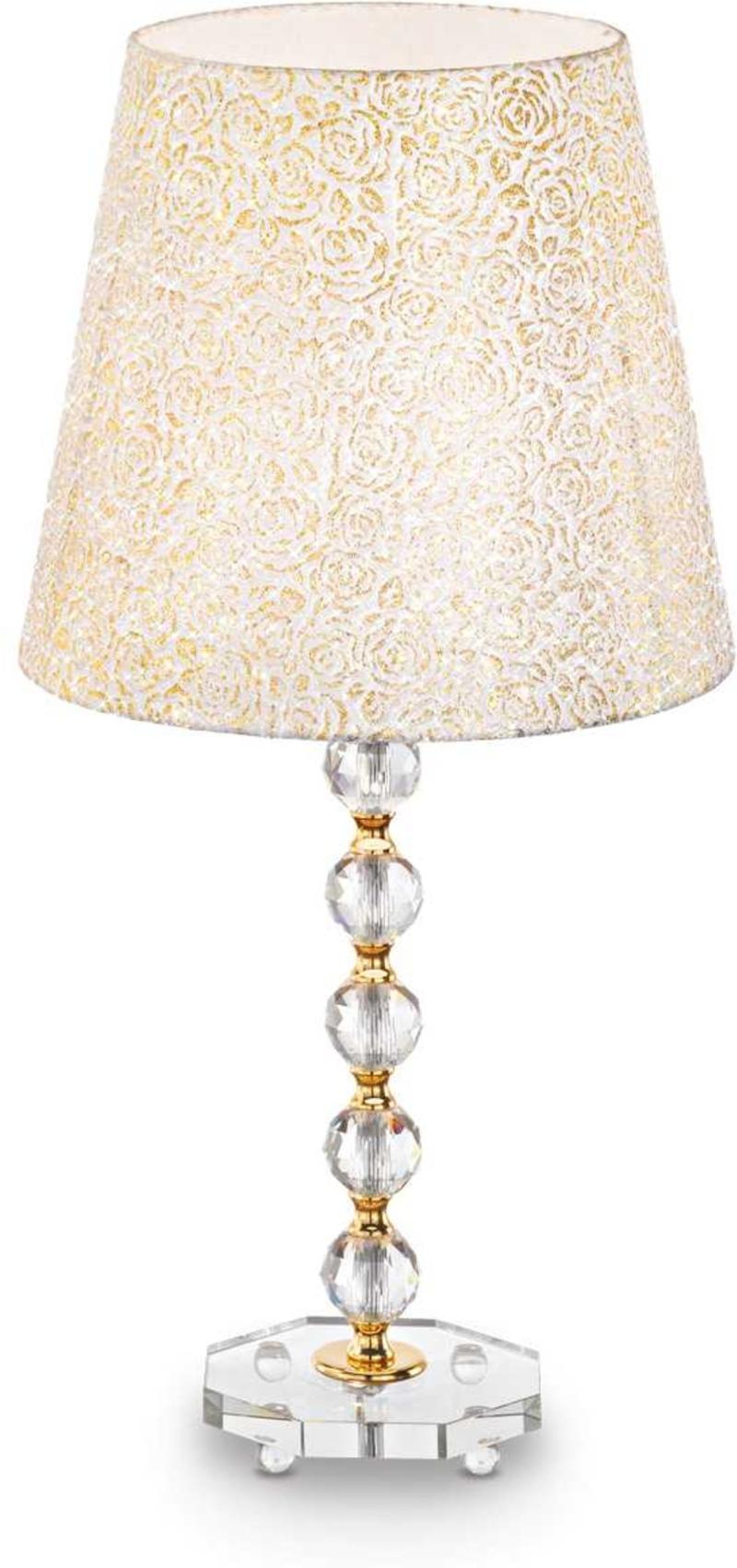 Elegant Queen Bordlampe i Guld med Glas og Metal