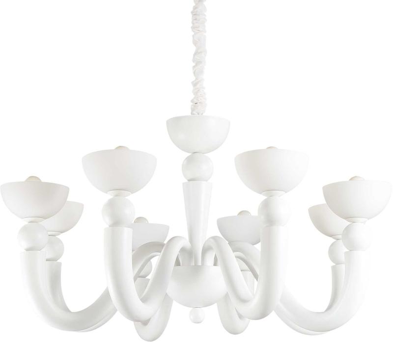 Elegant Bon Bon Pendel Lampe i Hvid Metal og Glas
