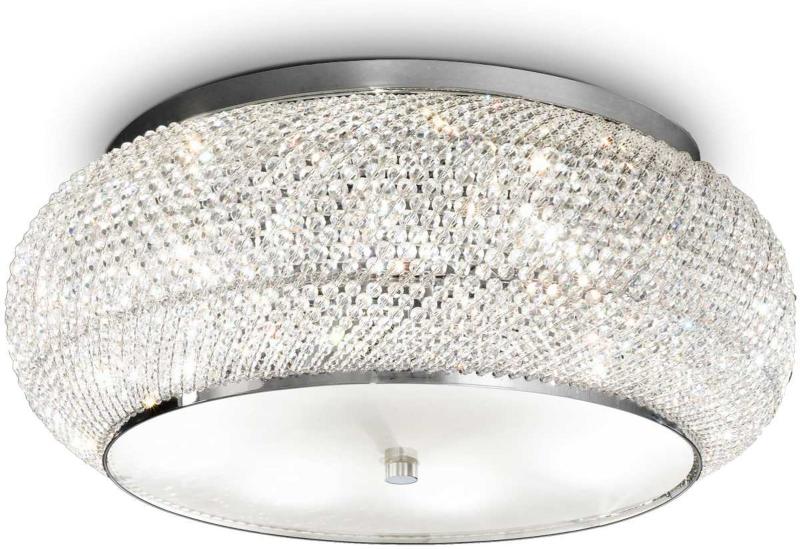 Pasha Loftslampe E14 Max 10 40w E14 Metal Glas Krom ø550xh210mm