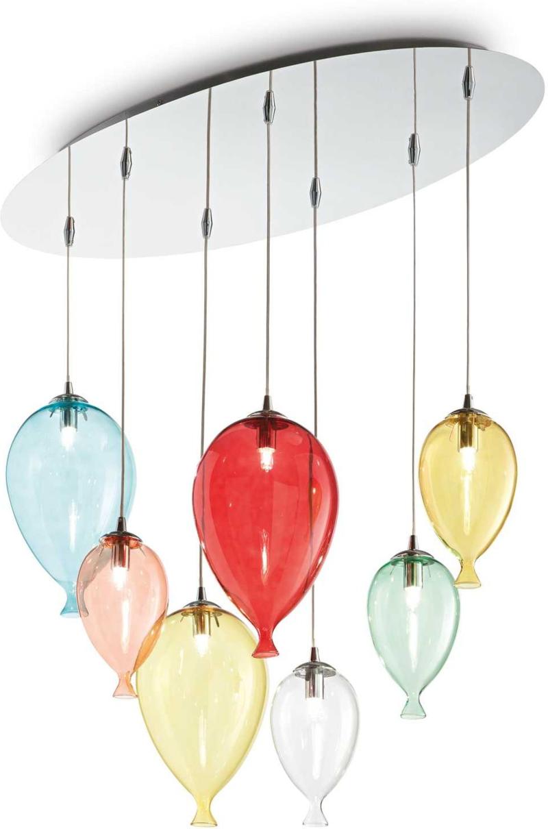 Farverig Clown Pendel Lampe i Krom og Glas - Fantastisk Design