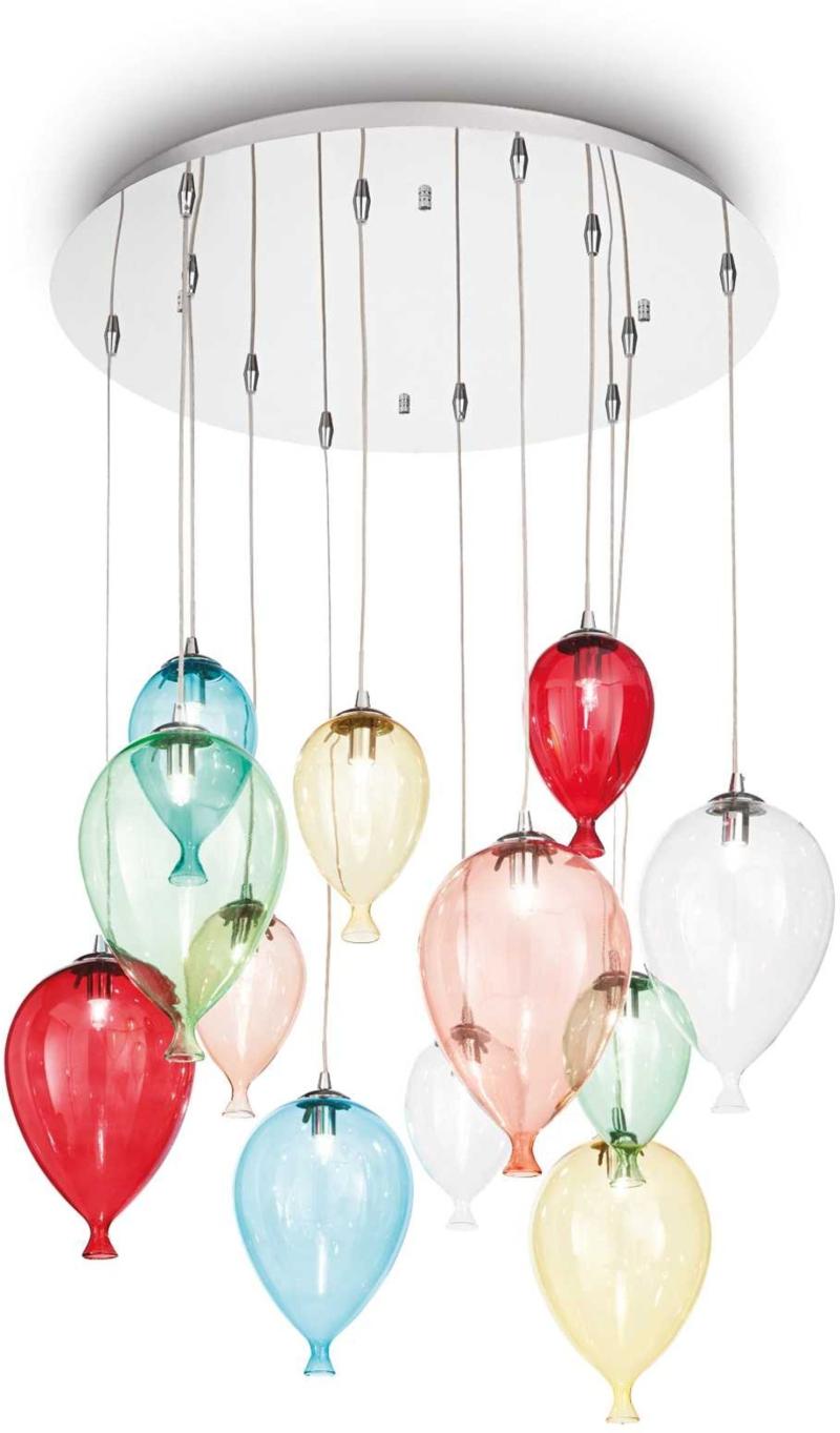 Farverig Clown Pendel Lampe i Krom og Glas - Unik Belysning