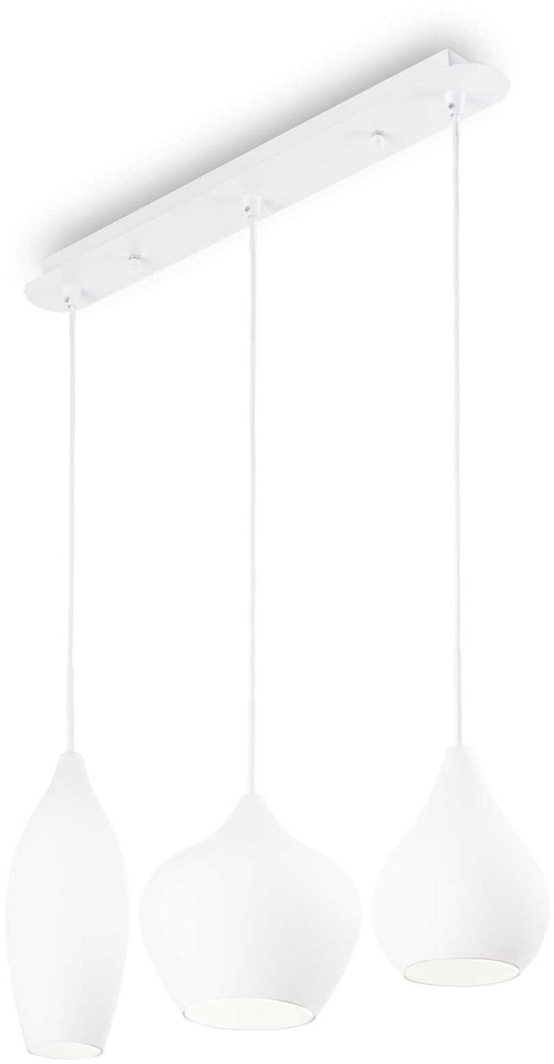 Elegant Soft Pendel Lampe i Hvid Metal og Glas