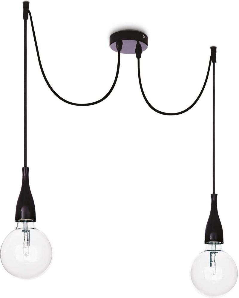 Minimal Pendel Lampe E27 Max 60w E27 Sort Metal Stof Glas L1600xhmin600 Max1500xb120mm