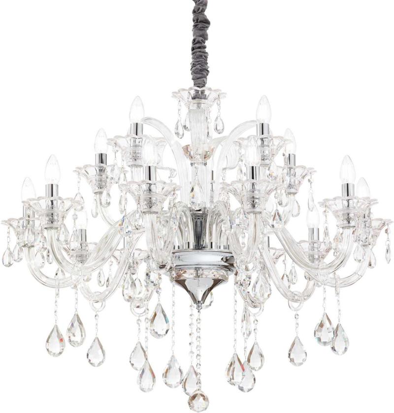 Imponerende Colossal Pendel Lampe i Gennemsigtig Krom
