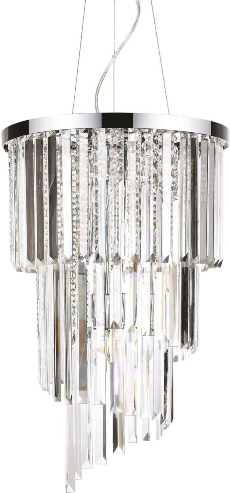 Carlton Pendel Lampe i Krom og Glas - Elegant Belysning