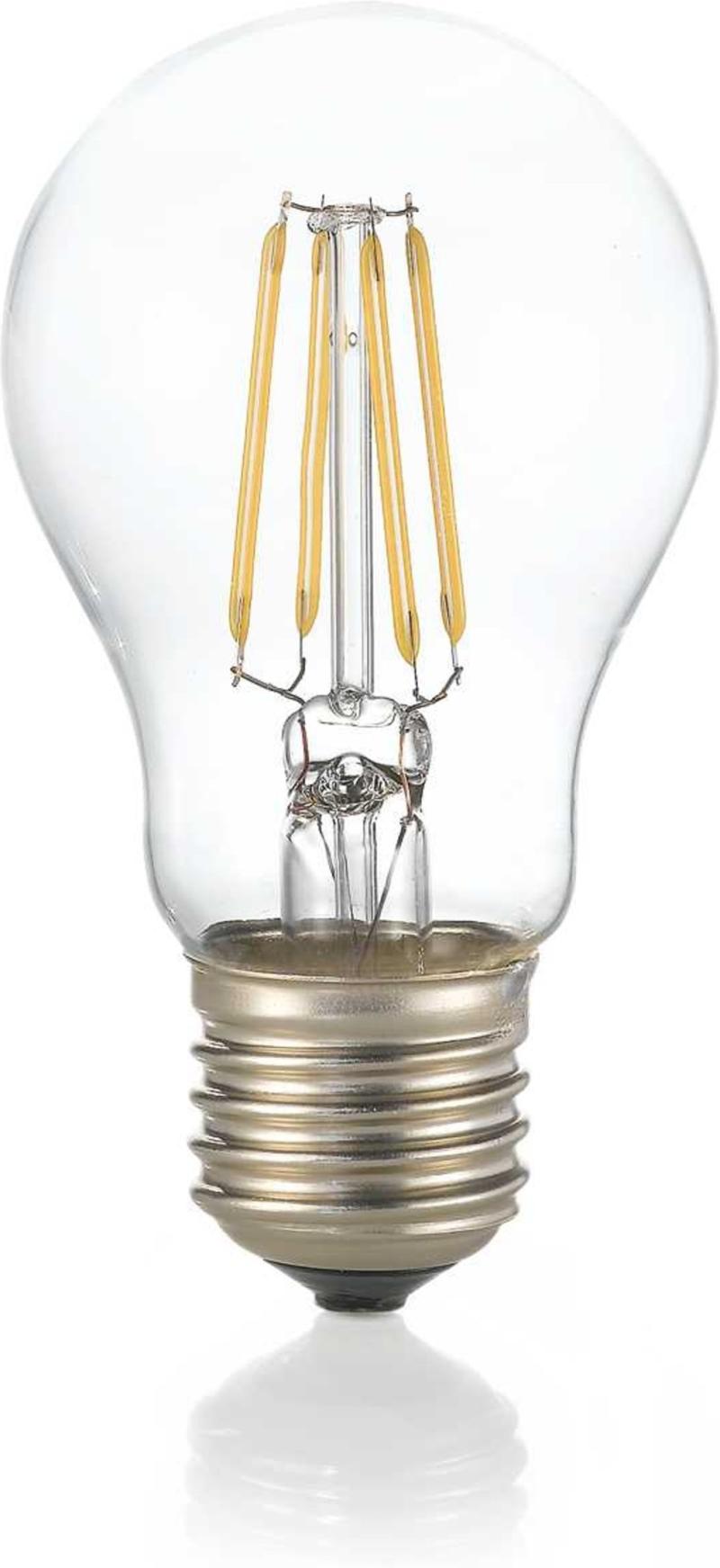 E27 8W Gennemsigtig Lyspære - 910 Lumen, 3000K Lys