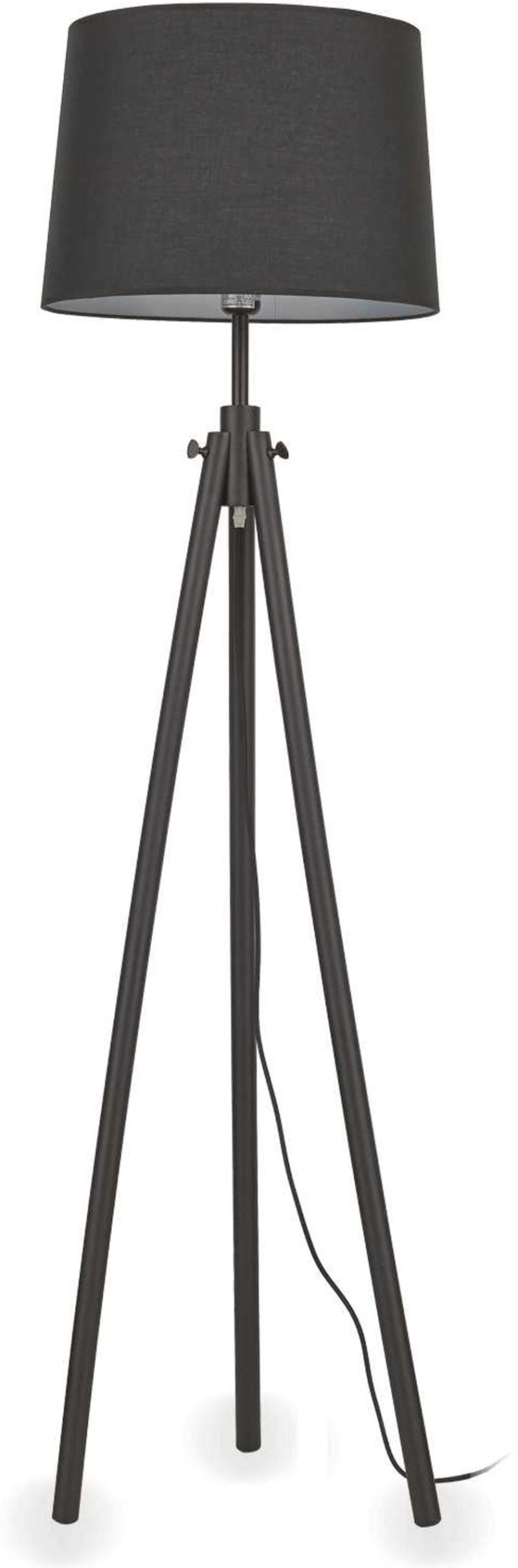 York  Gulvlampe  E27 Max     60w  E27  Sort  Træ  Stof  ø480xh1640mm