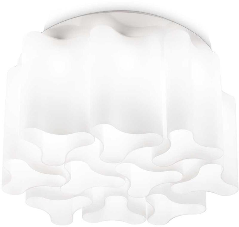 Moderne Compo Loftslampe i Hvid Metal og Glas - Ideel Belysning
