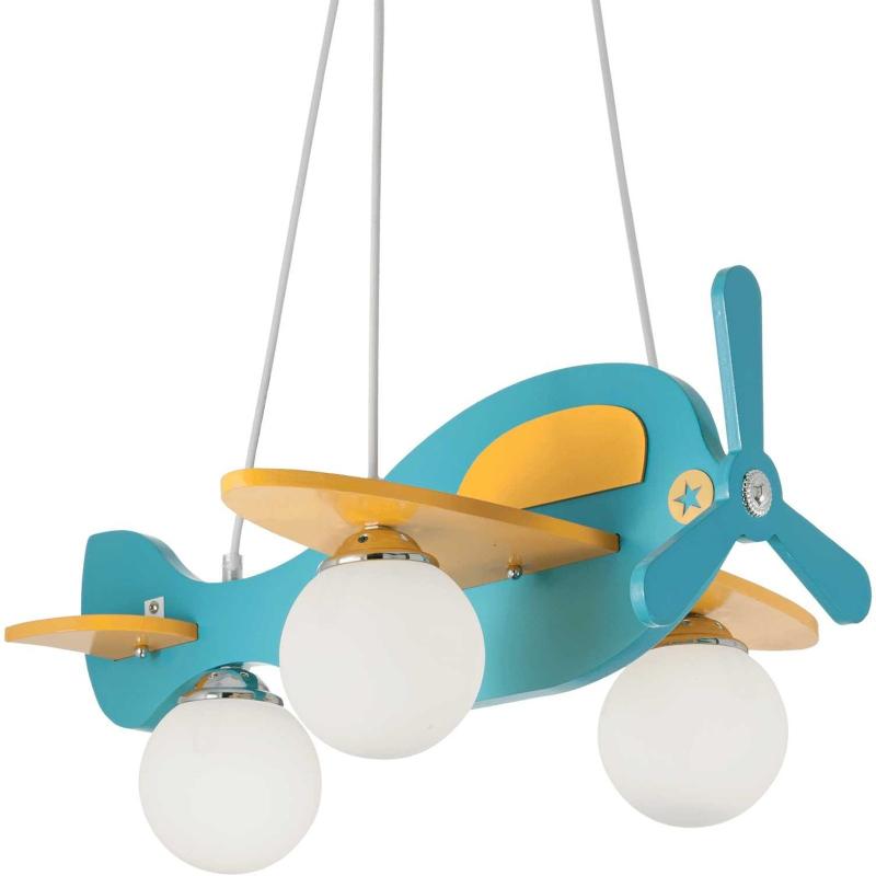 Avion Pendel Lampe - Lyseblå Metal & Glas Design