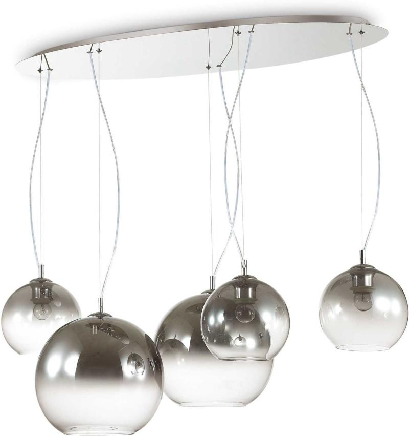 Nemo Plus Pendel Lampe E27 Max 60w E27 Krom Metal Glas L1070xhmin420 Max1285xb600mm