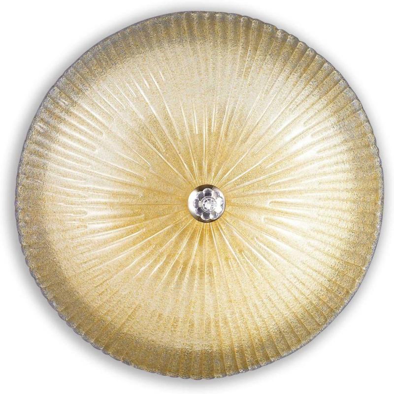 Elegant Shell Loftlampe i Rav Hvid Glas - 60W E27