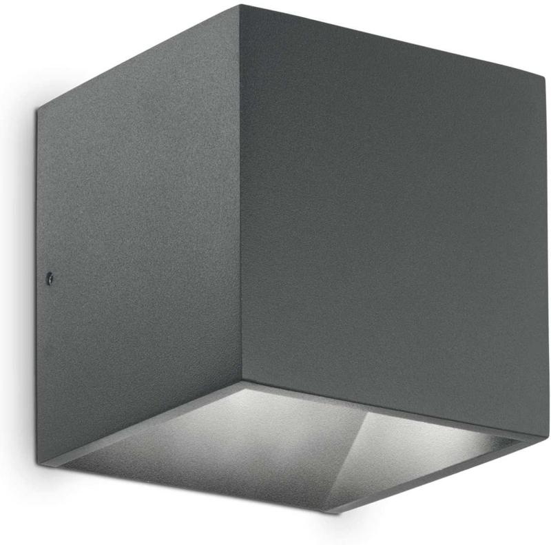 Rubik Udendørs Væglampe Led 9w Led Antracit 4000 Kelvin Aluminium Metal L100xh100xb100mm