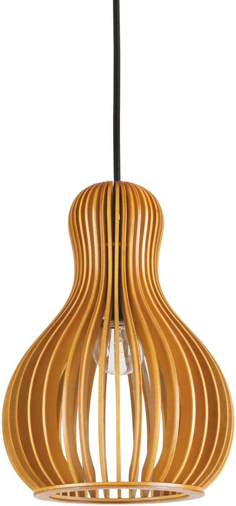 Citrus Pendel Lampe i Natur Træ - Elegant Belysning