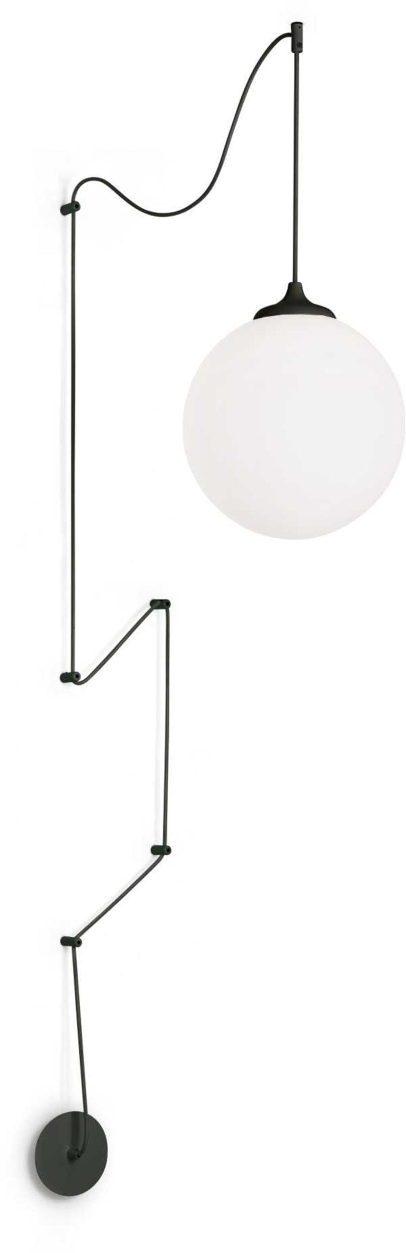 Elegant Boa Pendel Lampe i Sort Metal og Glas
