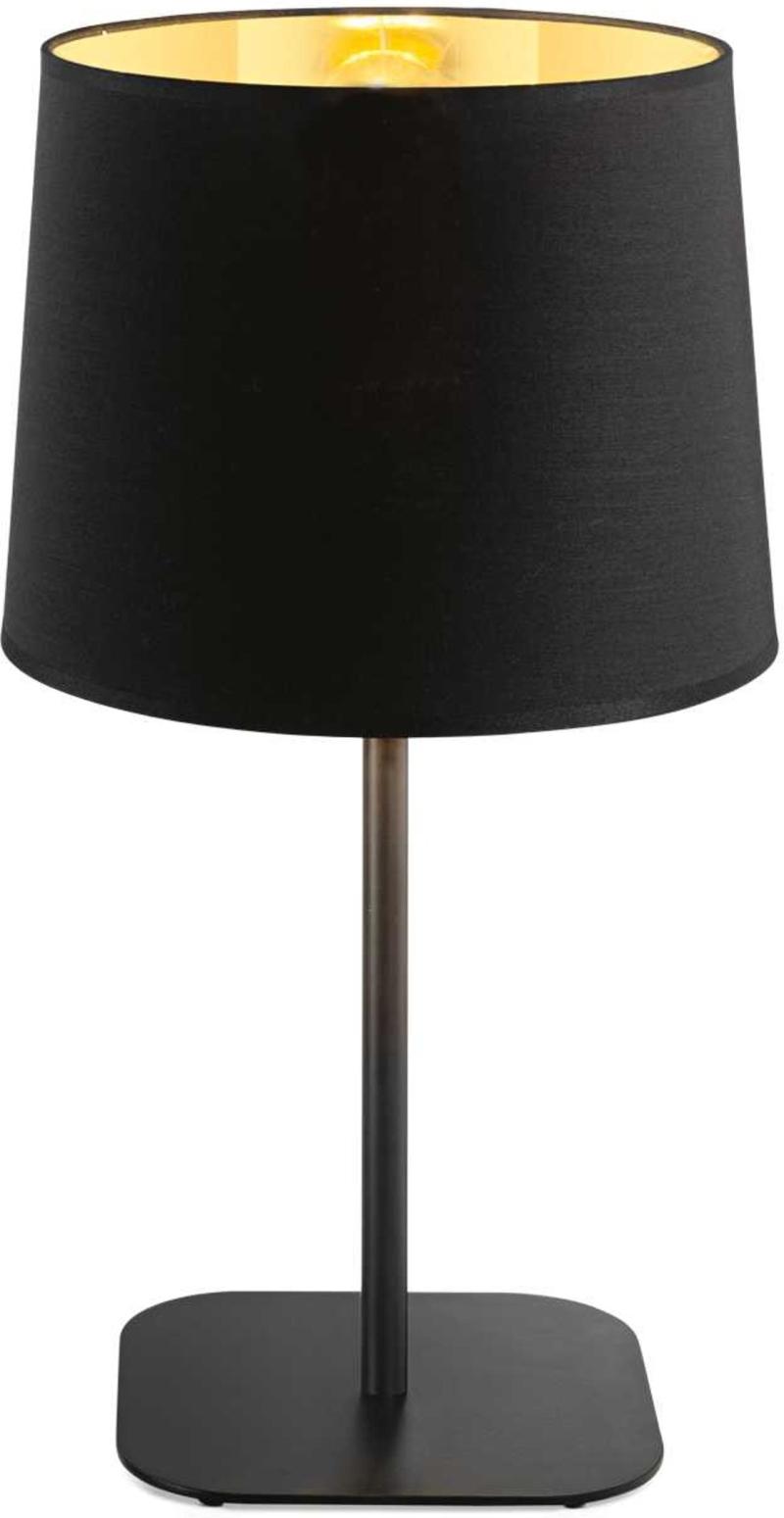 Nordik Bordlampe i Sort Metal med Stofskærm