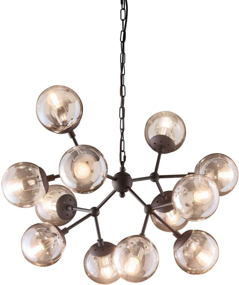 Kepler Pendel Lampe i Sort Metal og Glas - Elegant Belysning