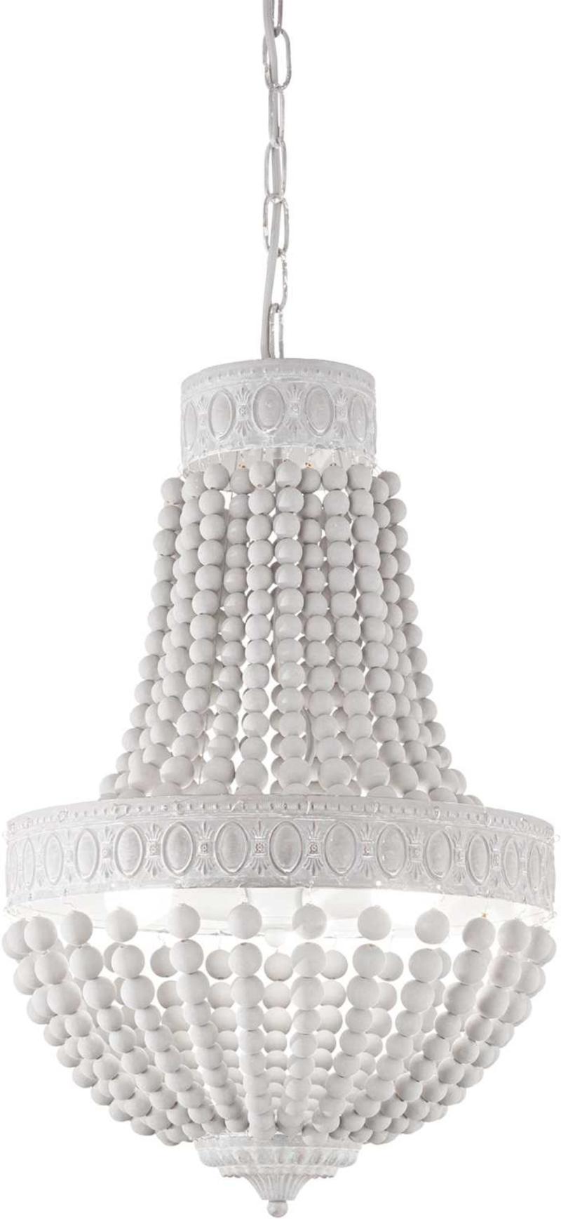 Monet Pendel Lampe - Elegant Hvid Metal & Træ Design