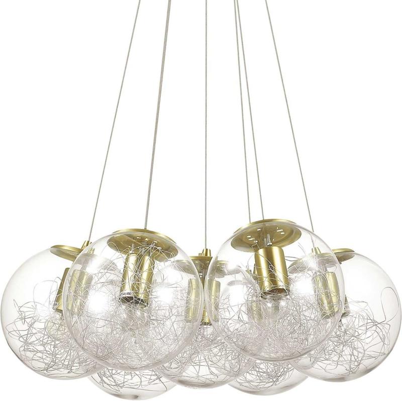 Elegant Mapa Sat Pendel Lampe i Messing og Glas