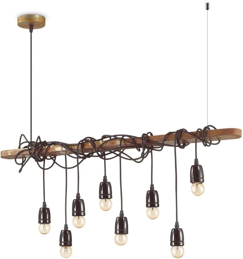 Electric Pendel Lampe E27 Max 60w E27 Corten Rust Metal Keramisk L940xhmin290 Max1760xb60mm