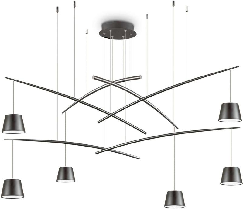 Fish Pendel Lampe Led 37w Led Sort Metal ø1600xhmin580 Max2530mm