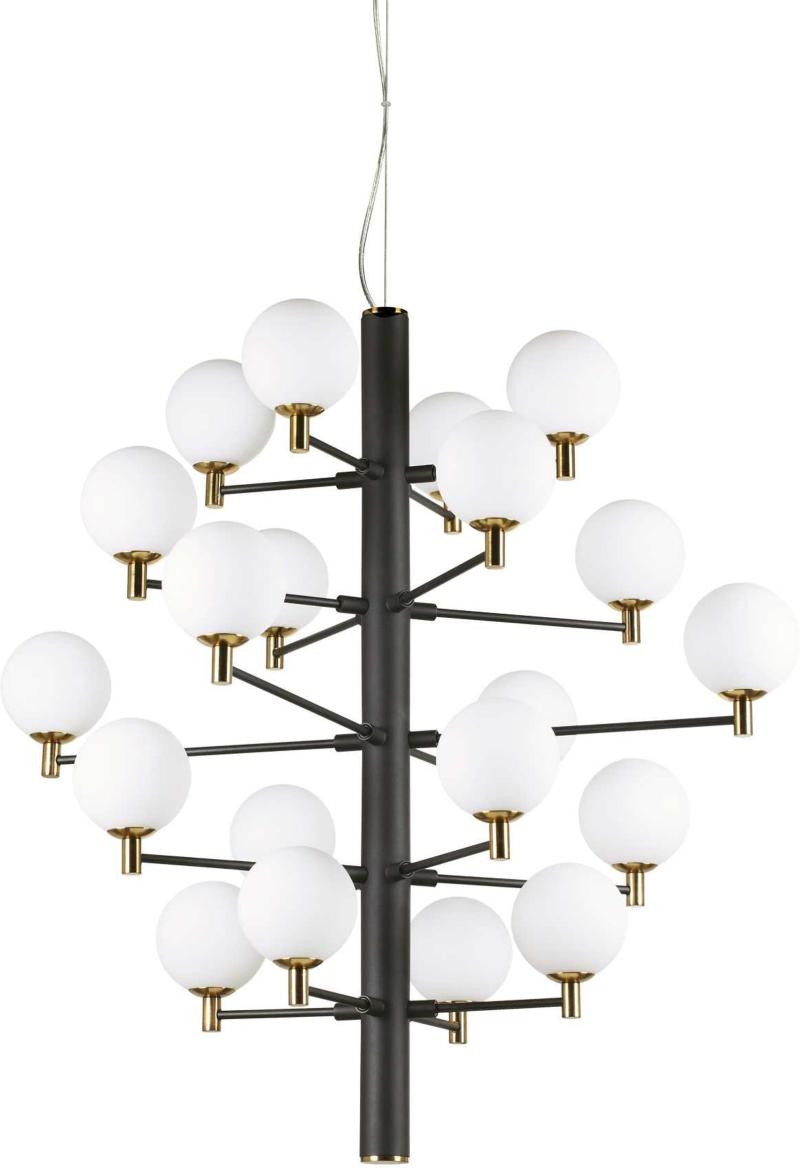 Elegant Copernico Pendel Lampe i Sort Metal og Glas