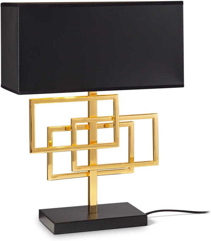 Luksuriøs Bordlampe i Messing og Sort Metal - Elegance!