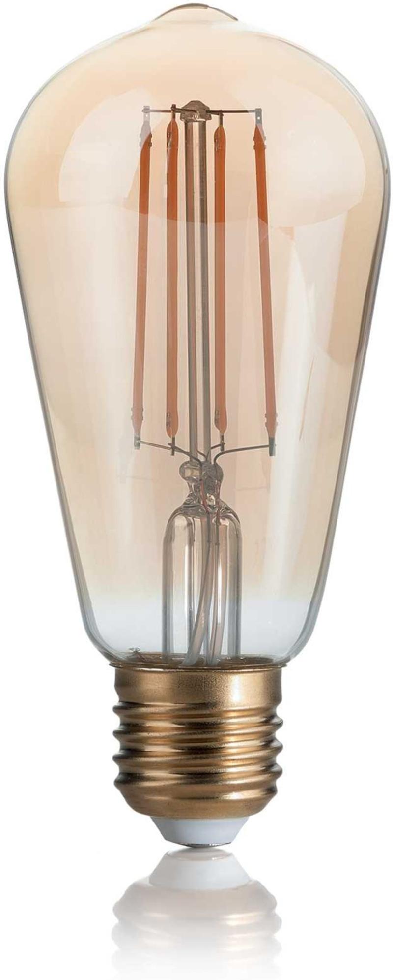 E27 Dæmpbar Lyspære 4W Rav Glas - Elegant Belysning