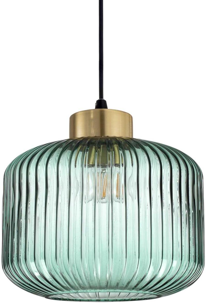 Mint Pendel Lampe E27 Max 60w E27 Grøn Sort Glas Metal ø240xhmin245 Max2335mm