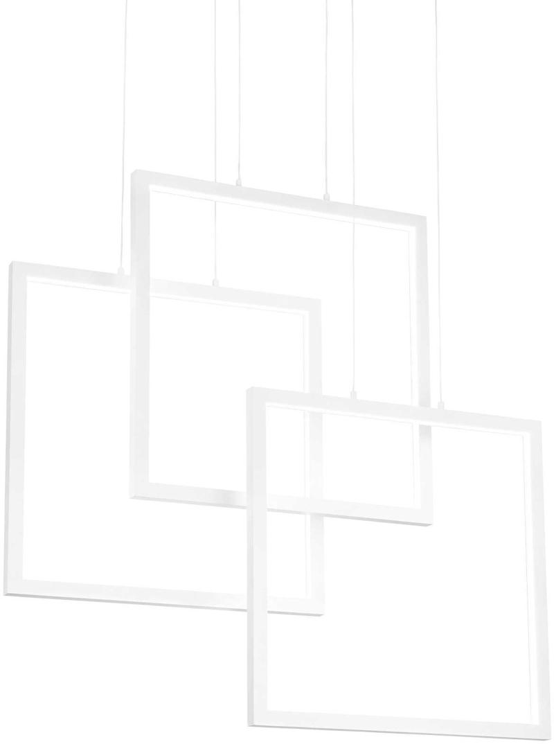 Stilfuld Frame Pendel Lampe i Hvid Aluminium - 80W LED