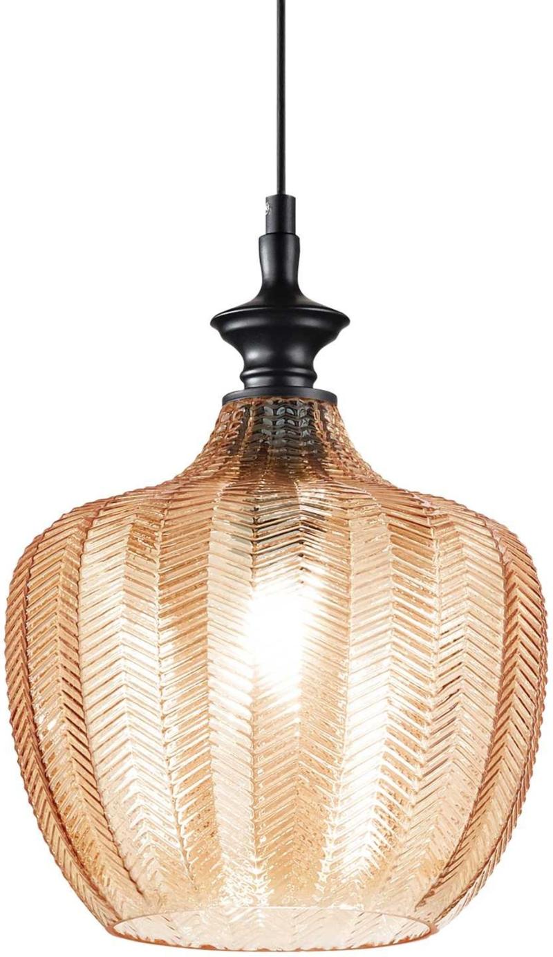 Lord Pendel Lampe E27 Max 60w E27 Rav Sort Glas Metal ø230xhmin480 Max2750mm
