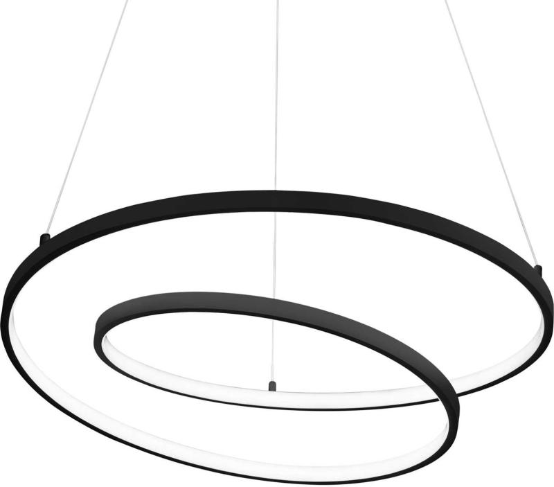 Elegant Oz Pendel Lampe i Sort Metal og Plast 59W