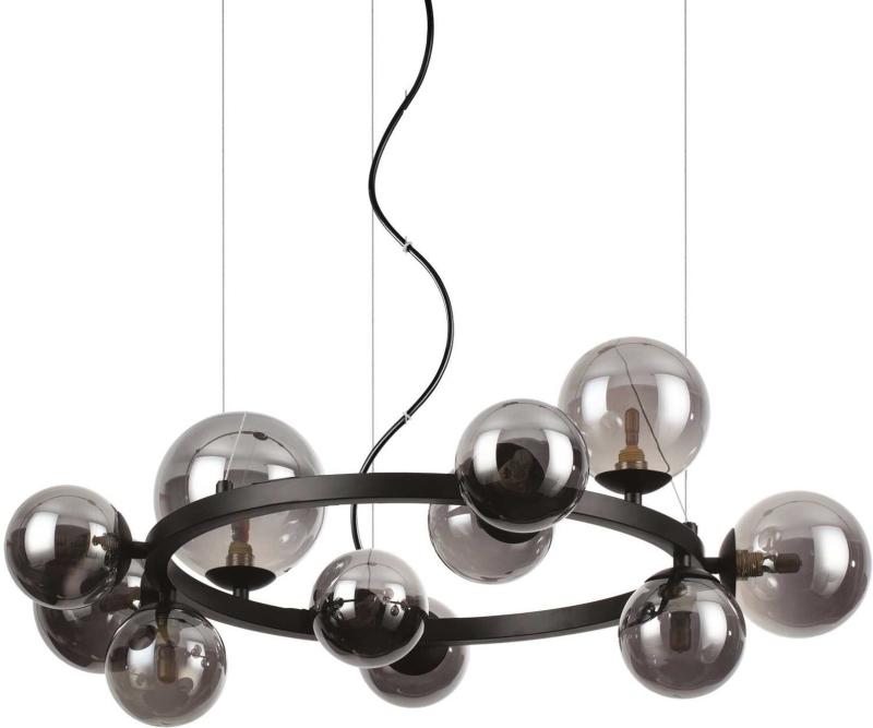 Perlage Pendel Lampe i Sort Metal og Glas - Elegant Belysning