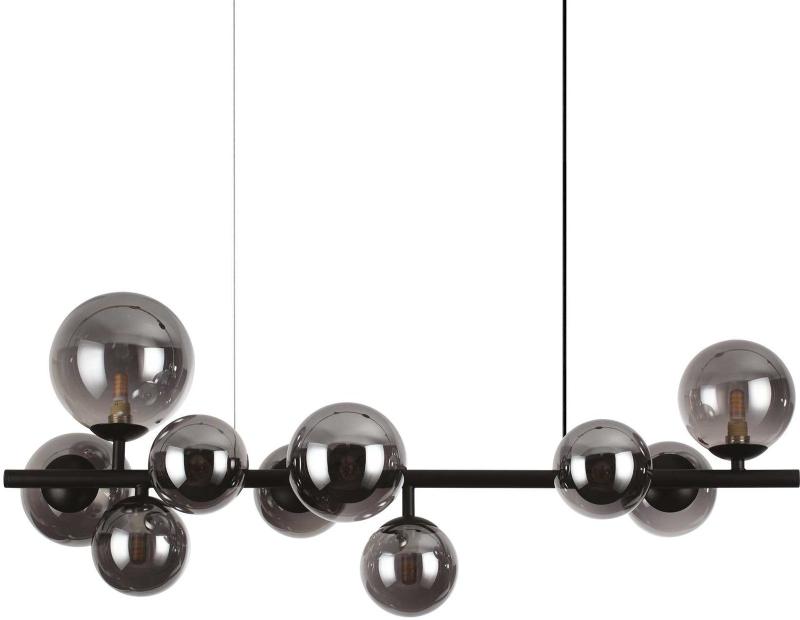 Elegant Perlage Pendel Lampe i Sort Metal og Glas