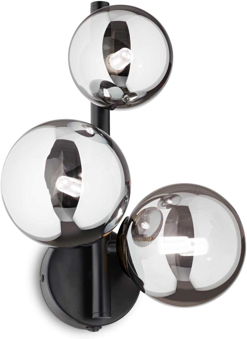 Perlage Væglampe G9 Max 15W Sort Metal og Glas