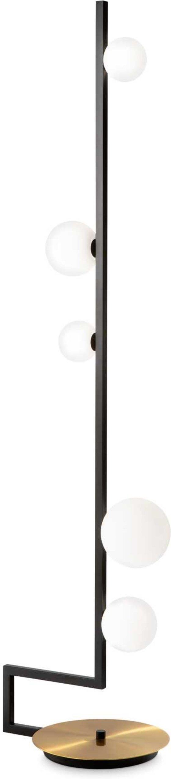 Elegant Birds Gulvlampe i Sort Metal og Glas - Max 15W