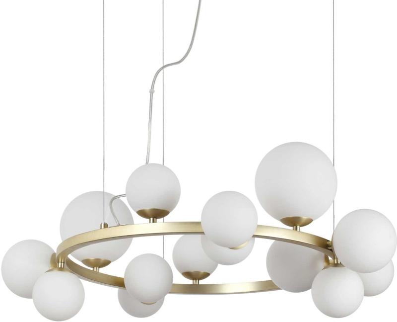 Elegant Perlage Pendel Lampe i Messing og Glas