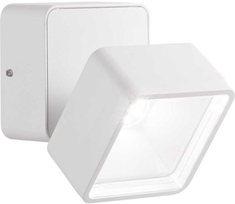 Omega Square Udendørs Væglampe Led 7w Led Hvid Metal Glas L90xh90xb85mm