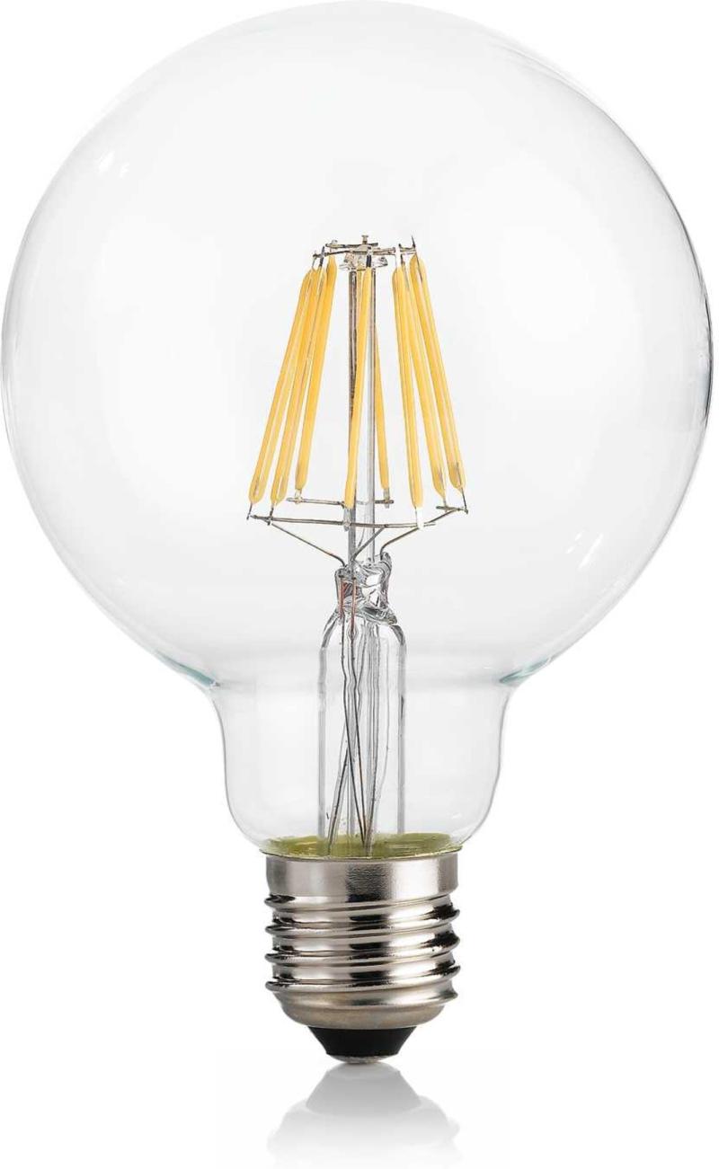 E27 8W LED Lyspære - Hvid 3000K, 770 Lumen, Glas