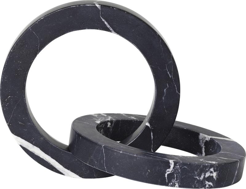 Marble Circles Skulptur Sort Hvid H9x26x33 Marmor