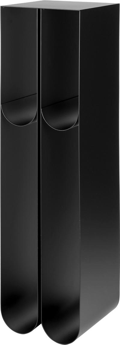 Kurvet Sort Piedestal - Elegant Design til Dit Hjem