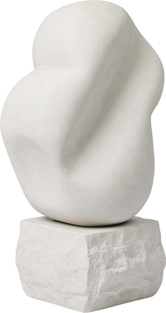 Contour Sculpture  Skulptur  Lysegrå  H32x32x32    Sandsten
