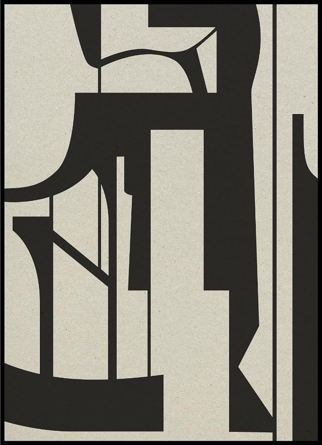 Silhouette Illustration i Grå og Sort - Elegant Vægkunst