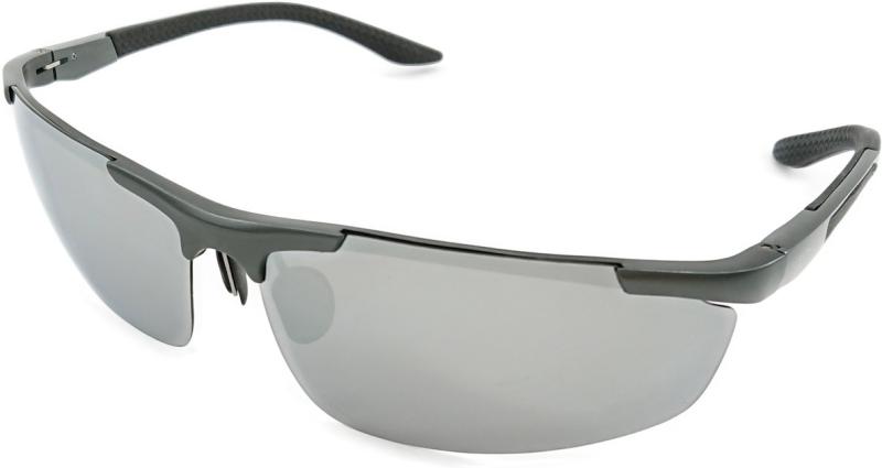 Force Herre Solbrille i Sølv med Etui - Perfekt til Udeliv