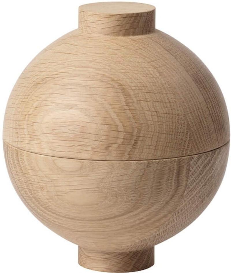 Wooden Sphere  Opbevaringskrukke  Natur  H12x15