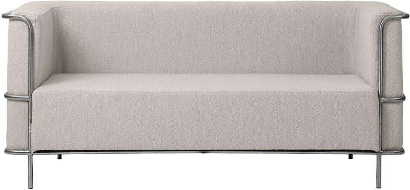 Moderne 2-personers Sofa i Beige med Rustfrit Stål