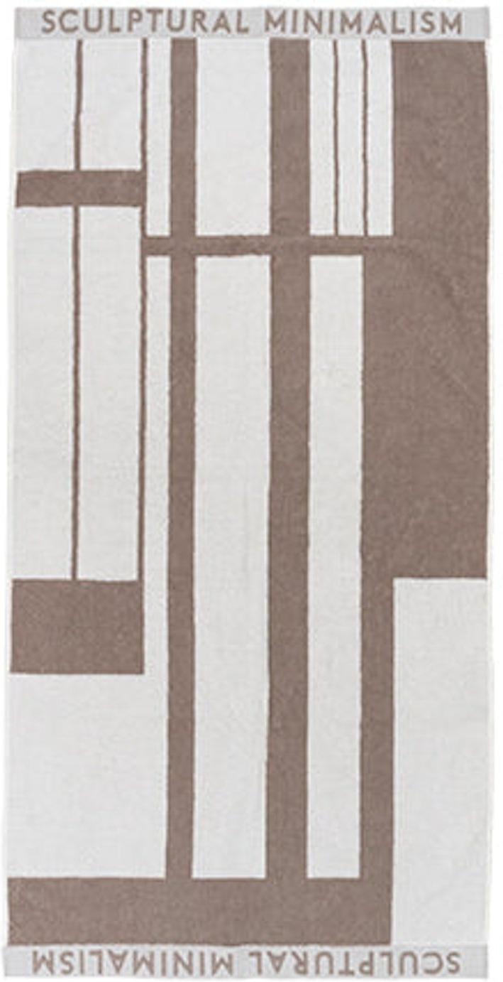 Minimal  Håndklæde  Beige Hvid  70x140    Bomuld