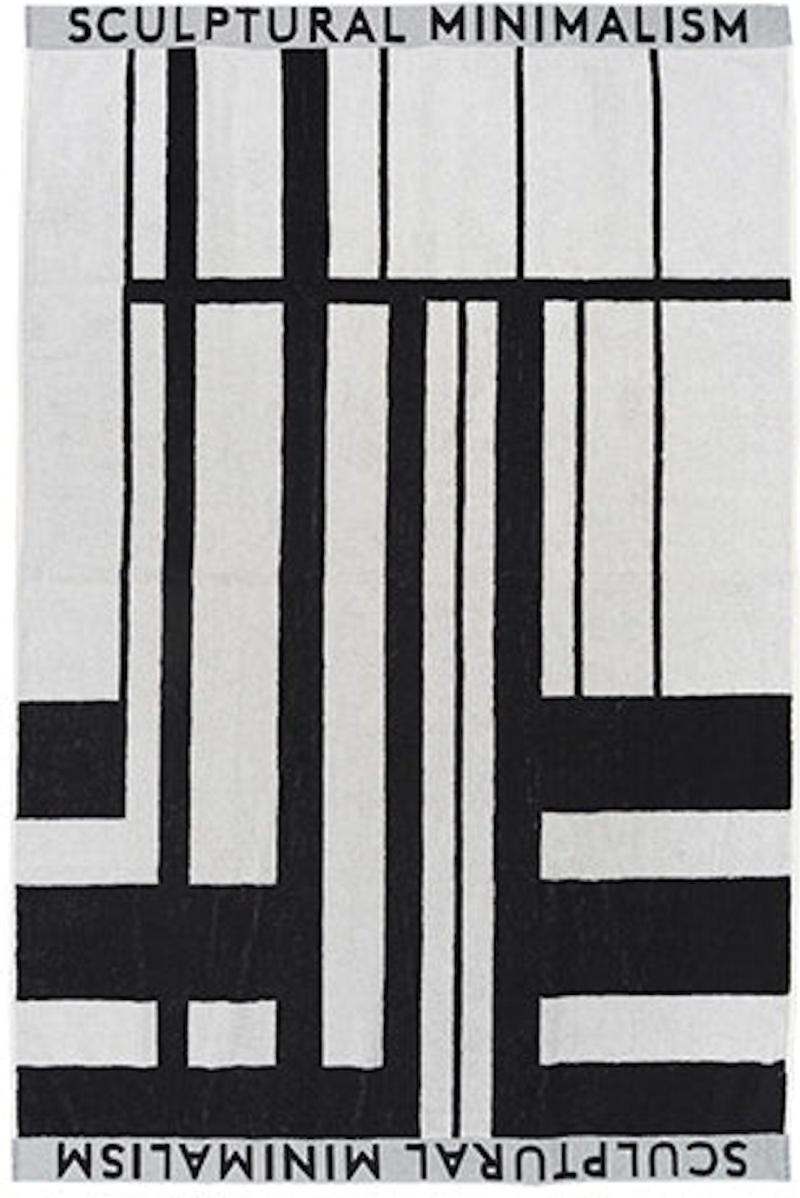 Minimalistisk Badehåndklæde i Sort og Hvid - 100x150 cm